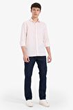 DeFacto Regular Fit Polo Yaka Keten Yazlık Uzun Kollu Gömlek E1729AX25SPPN185