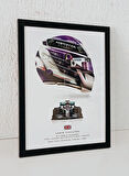 30x42 cm Hamilton Formula 1, F1 Poster Tablo 1 mm Şeffaf Korumalı ve Çerçeveli