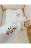 KIRMIZI KALPLİ TRUE LOVE KOL DETAYLI PİNTEREST SWEATSHIRT (14 ŞUBAT HEDİYESİ )