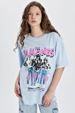 DeFacto Ramones Oversize Geniş Kalıp Bisiklet Yaka Kısa Kollu Tişört C3772AX24SMBE366