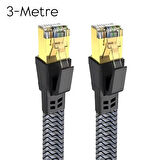Cat8 LAN Kablosu Yüksek Hızlı  40Gbps 2000mhz Ethernet Kablosu Örgü Kaplama 1m 2m 3m 5m 10m