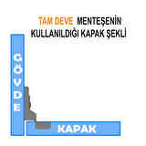 Aletçantam Samet Mobilya Menteşesi Dolap Kapak Tas Menteşe 4 Adet - Tam Deve Tip