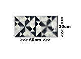 60x30cm Shiny Çizgili Geometrik Yapışkanlı Karavan Prefabrik Banyo Wc Duvar Kaplama Paneli