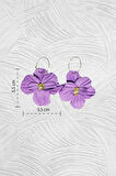 MuffyClay Özel Tasarım, Polimer Kil Mor Halka Çiçek Küpe - Purple Petals