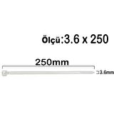 Aletçantam Kablo Bağı Plastik Kelepçe Cırt Amerikan Kelepçesi 100 Adet -3.6x250mm