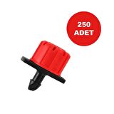 DEBİ AYARLI DAMLATICI KIRMIZI DAMLA SULAMA DAMLATICI EMİTÖR 250 ADET