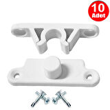 Aletçantam Pvc Kapı Pencere Sineklik Beyaz Plastik Çıt Çıt Kilit Menteşe Büyük Boy 5cm -10 Adet