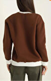 Şardonlu Bisiklet Yaka Üç İp Sweatshirt