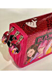 Cappi Bag Black Pink Pembe Renkli 3 Fermuarlı Bölmeli Çocuk Okul Kalem Kutusu 19x11x6cm