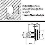 Aletçantam Şifreli Dolap Çekmece Kilidi - Kapak kalınlığı maksimum 15mm