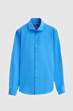Ds Damat Slim Fit Mavi İtalyan Yaka Gömlek 2HF02ORT4185 2HF02ORT4185