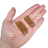 Pvc Kapı Pencere Sineklik Kahve Plastik Çıt Çıt Kilit Menteşe Küçük Boy 4cm -10 Adet