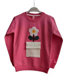 Çiçek Baskılı Kız Çocuk Sweatshirt