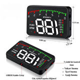 MultiZone Hyundai Era-Getz Uyumlu 3.5'' OBD HUD Dijital Hararet-Hız-Devir-Voltaj Gösterge Paneli