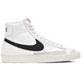 Nike Blazer Mid 77 VNTG  Mens Leather Sneaker White Hakiki Deri Erkek Günlük Spor Ayakkabı Beyaz-Siyah Swoosh