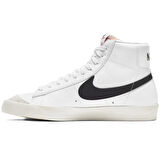 Nike Blazer Mid 77 VNTG  Mens Leather Sneaker White Hakiki Deri Erkek Günlük Spor Ayakkabı Beyaz-Siyah Swoosh