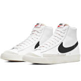Nike Blazer Mid 77 VNTG  Mens Leather Sneaker White Hakiki Deri Erkek Günlük Spor Ayakkabı Beyaz-Siyah Swoosh