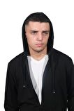 Erkek Basic Fermuarlı Kapüşonlu Siyah Sweatshirt-2