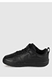 Nike Court Borough Low 2 Leather Sneaker Hakiki Deri Lastik ipli Bantlı Unisex Spor Ayakkabı Siyah