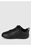 Nike Court Borough Low 2 Leather Sneaker Hakiki Deri Lastik ipli Bantlı Unisex Spor Ayakkabı Siyah