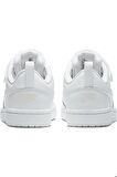 Nike Court Borough Low 2 Leather Sneaker Hakiki Deri Lastik ipli Bantlı Unisex Spor Ayakkabı Beyaz