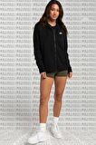 Nike Sportswear Full Zip Black Hoodie Fermuarlı Kapüşonlu Sweatshirt Siyah