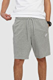 Nike Sportswear Club Jersey Cotton Shorts Unisex Pamuklu ince Yazlık Şort Gri Melanj