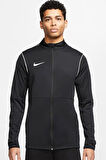 Nike Dri Fit Park Knit Soccer Track Fleece Men's Jacket Erkek Fermuarlı Futbol Antrenman Koşu Ceket Sweatshirt Siyah
