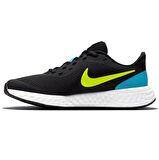 Nike Revolution 5 Womens Black Blue Sneaker Kadın Yürüyüş Koşu Ayakkabı Siyah