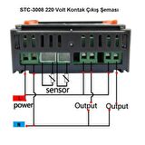STC-3008 220V 10A Çift Ekranlı Çift Problu Termostat Kuluçka Makinalarına Uygun