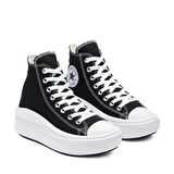 Converse Chuck Taylor All Star Move Platformlu Bilekli Sneaker Kanvas Boğazlı Ayakkabı Siyah 568497C