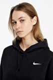 Nike Sportswear Fleece Hoodie Oversized Fit Kapüşonlu Siyah Sweatshirt