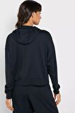 Nike Sportswear Jersey Loose Fit Full Zip Hoodie Bol Kalıp Kapüşonlu Siyah