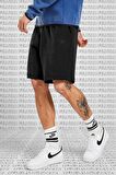 Nike Tech Fleece Unisex Black Shorts Pamuk Polyester Erkek Şort Siyah
