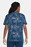 Nike Sportswear Icon Clash Loose Fit Tee Bol Kesim Petrol Mavi Tişört