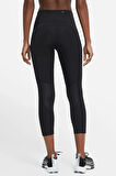 Nike Fast Dri Fit Crop Leggings Black Kısa Crop Çok Cepli Toparlayıcı Tayt Siyah