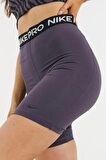 Nike Pro 365 Shorts Tights Yüksek Belli Biker Tayt Şort Mor