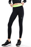 Nike Pro 365 Dri Fit Training Mid Rise Full Length Tight Fit Green Toparlayıcı Tayt Siyah-Neon