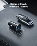 ANKER 323 52.5W 2 Port Araç İçi Şarj Cihazı Siyah