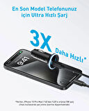 ANKER 323 52.5W 2 Port Araç İçi Şarj Cihazı Siyah