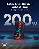 ANKER Soundcore Rave 3S 200W AI Karaoke Bluetooth Hoparlör Party Hoparlörü (Yapay Zeka destekli Vokal kaldırma ) Siyah