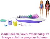 Barbie Barbie'Nin Botu Oyun Seti, 2 Barbie , 4 Oturma Alanı Bulunan Şeffaf Zeminli Tekne (46 Cm) Ve 