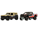 Hot Wheels Premium HRR77 Car Culture 2 Pack Ford Bronco R // '17 Ford F-150 Raptor