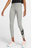 Nike Sportswear Club High-Rise Leggings Yüksek Belli Pamuklu Gri Tayt