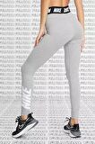 Nike Leggings Club High Rise Cotton Yüksek Belli Pamuk Polyester ince Tayt Gri