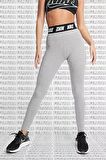 Nike Leggings Club High Rise Cotton Yüksek Belli Pamuk Polyester ince Tayt Gri