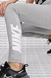 Nike Leggings Club High Rise Cotton Yüksek Belli Pamuk Polyester ince Tayt Gri