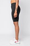 Nike Tight Fit, Yüksek Belli Pamuk Polyester Siyah Biker Tayt 