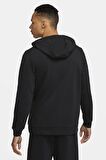 Nike Dri Fit Mens Full Zip Hoodie Kapüşonlu Fermuarlı Siyah Erkek Sweatshirt CJ