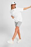 Nike Sportswear Oversized T-Shirt Unisex Nakış Swooslu Beyaz Tişört